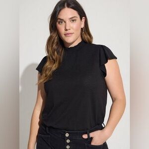 Torrid Cotton Modal Smocked Ruched Mock Neck Top Size 2